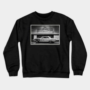 Classic Automobile in Black and White Crewneck Sweatshirt